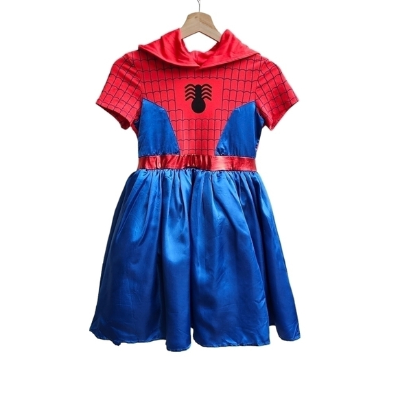 Marvel Spider-Man Princess Dress with Spider Eyes on Hood Costume Size XL Girls - Picture 2 of 8